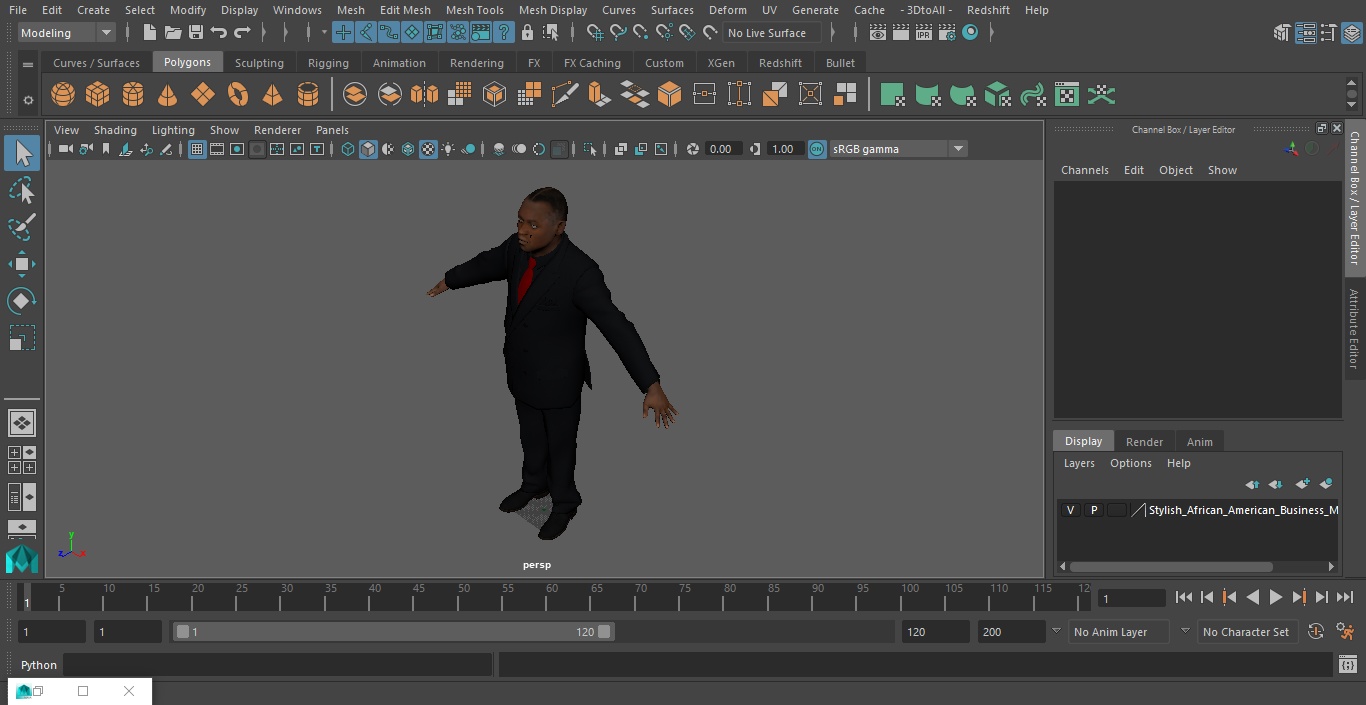 Stylish African American Business Man 3D