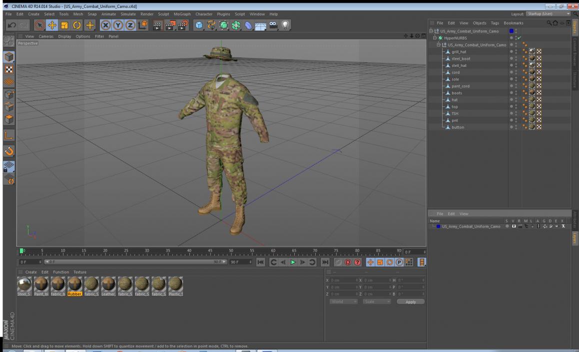 US Army Combat Uniform Camo 3D