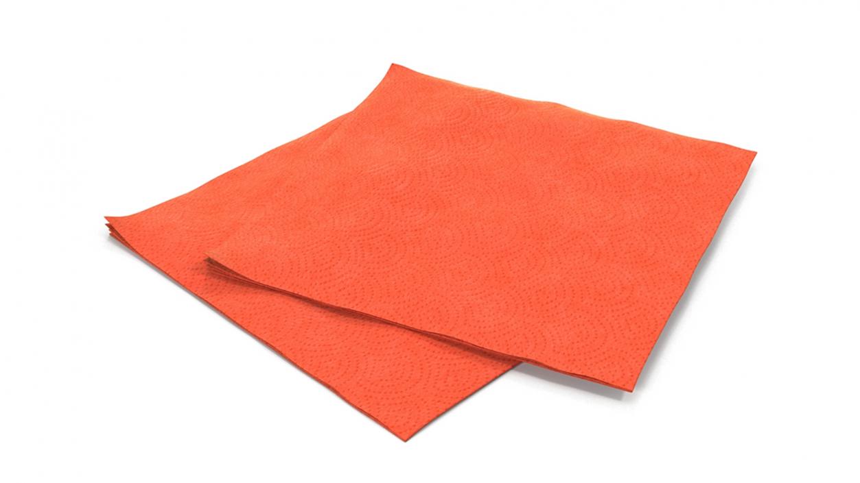 Red Paper Napkins 3D