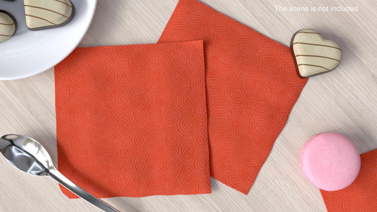 Red Paper Napkins 3D