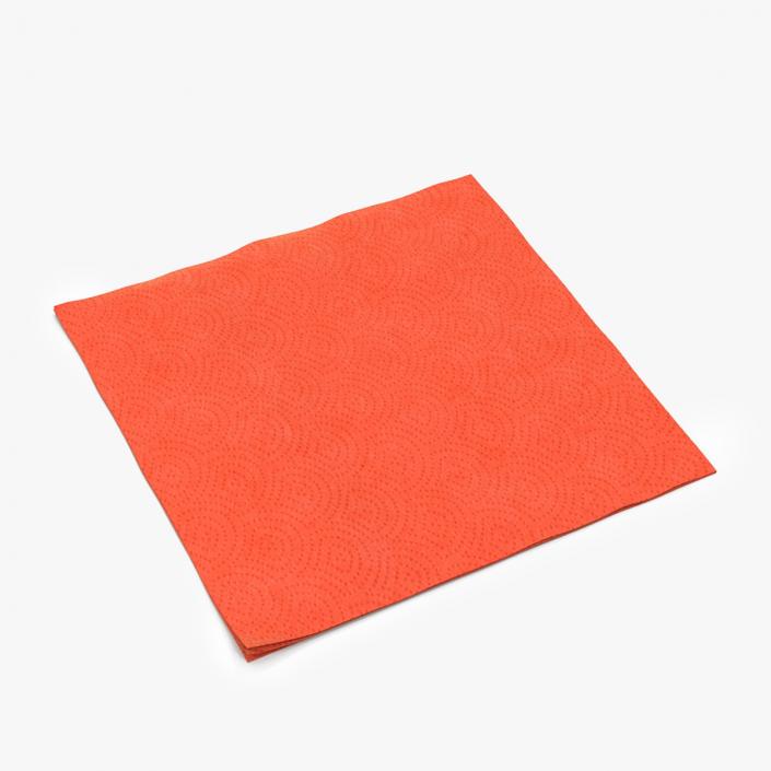 Red Paper Napkins 3D