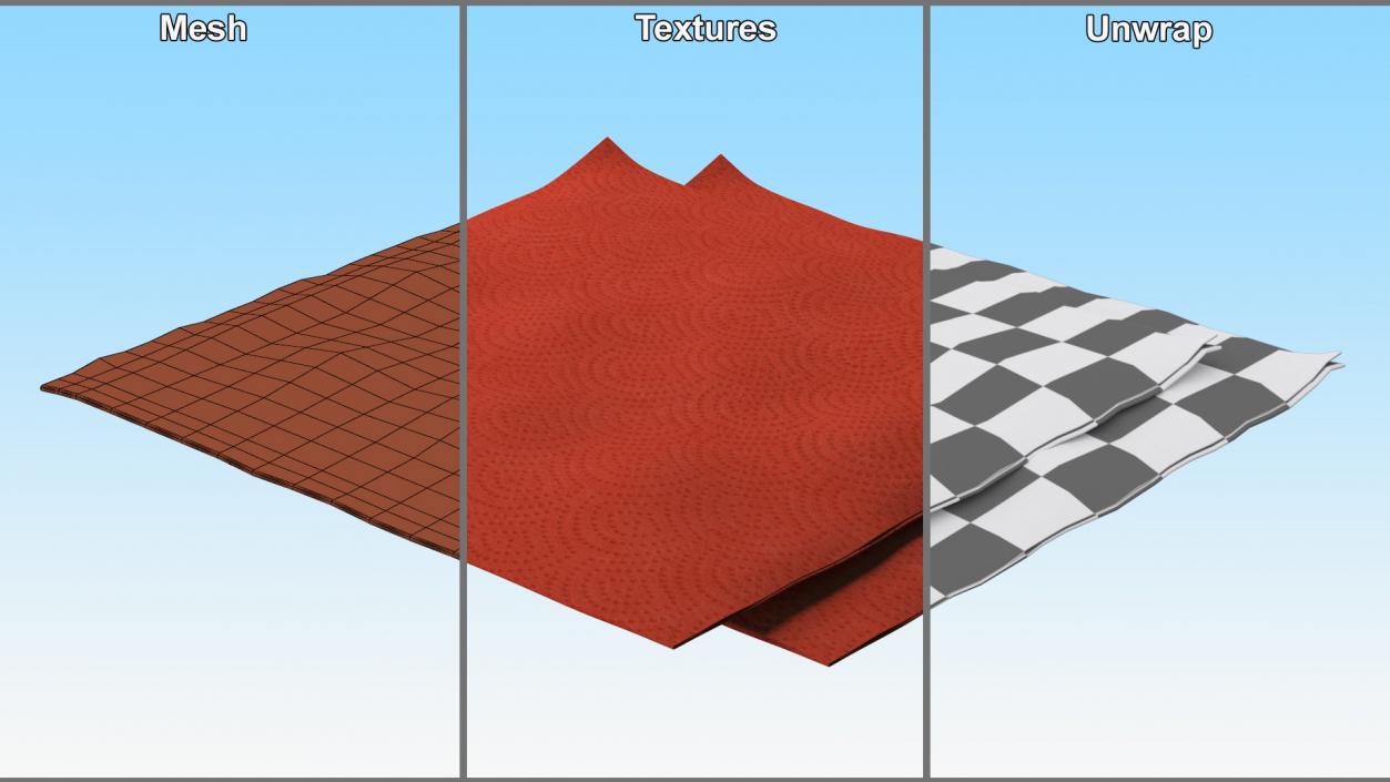 Red Paper Napkins 3D