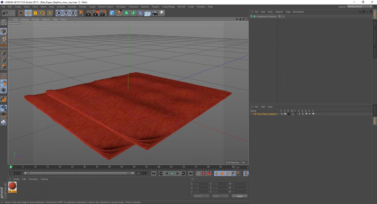 Red Paper Napkins 3D