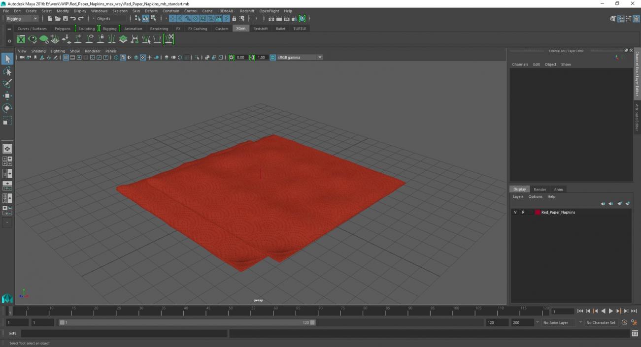 Red Paper Napkins 3D