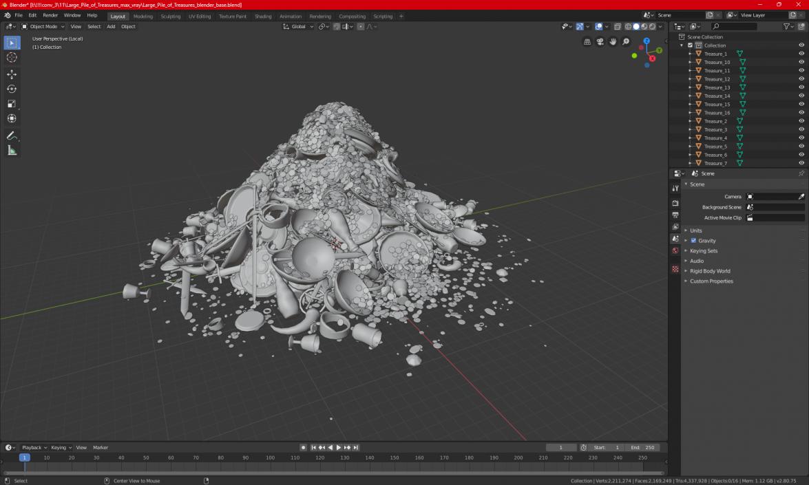 3D Large Pile of Treasures model