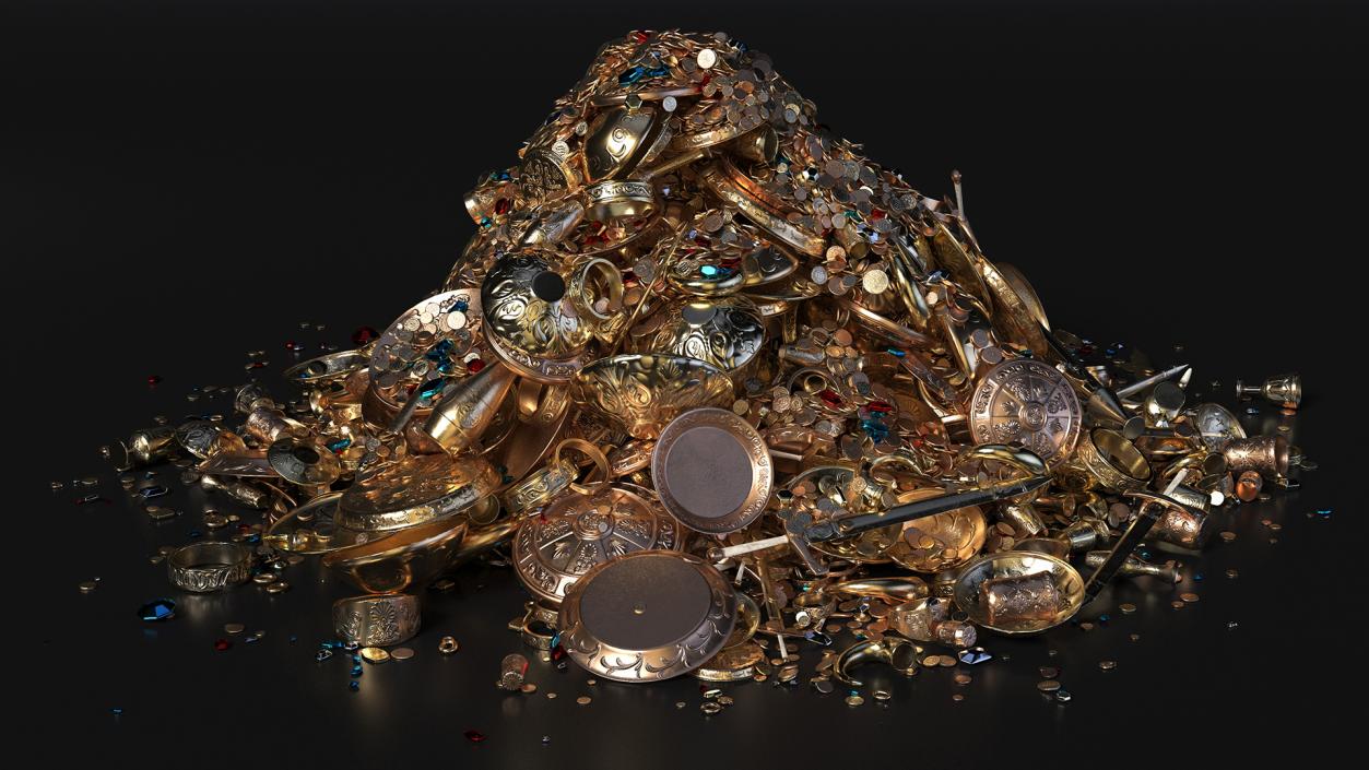 3D Large Pile of Treasures model