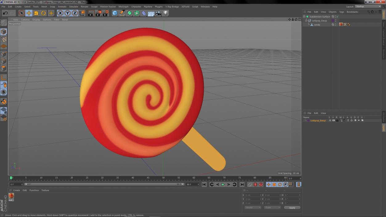 Lollipop Emoji 3D model