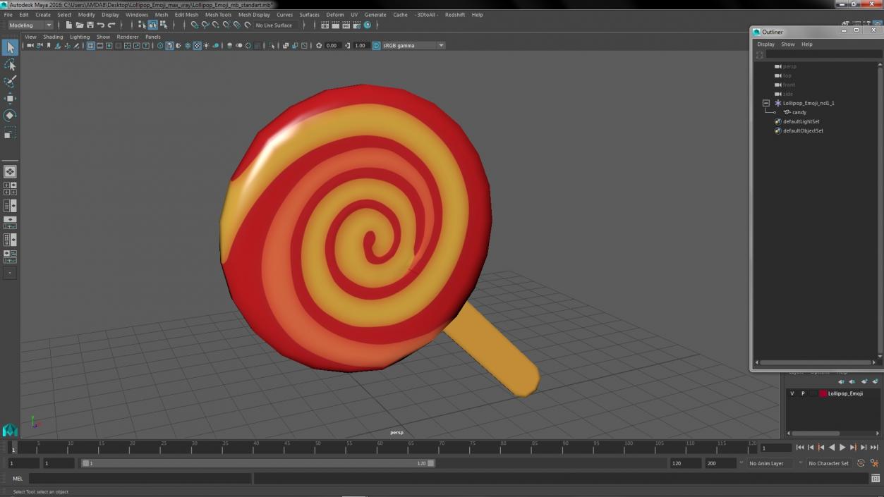 Lollipop Emoji 3D model