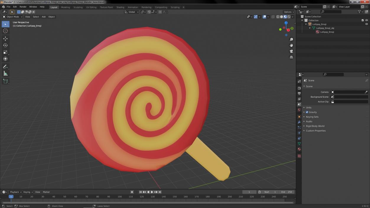 Lollipop Emoji 3D model