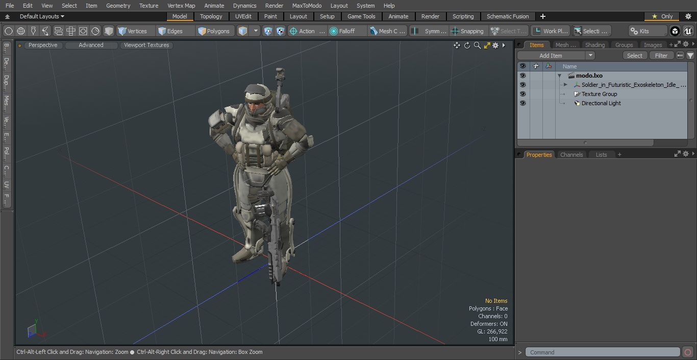 3D Soldier in Futuristic Exoskeleton Idle Pose model