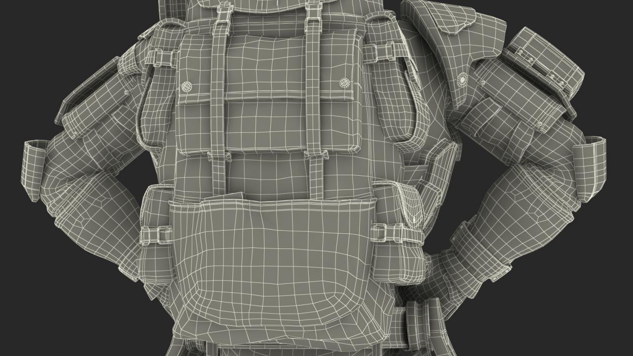 3D Soldier in Futuristic Exoskeleton Idle Pose model