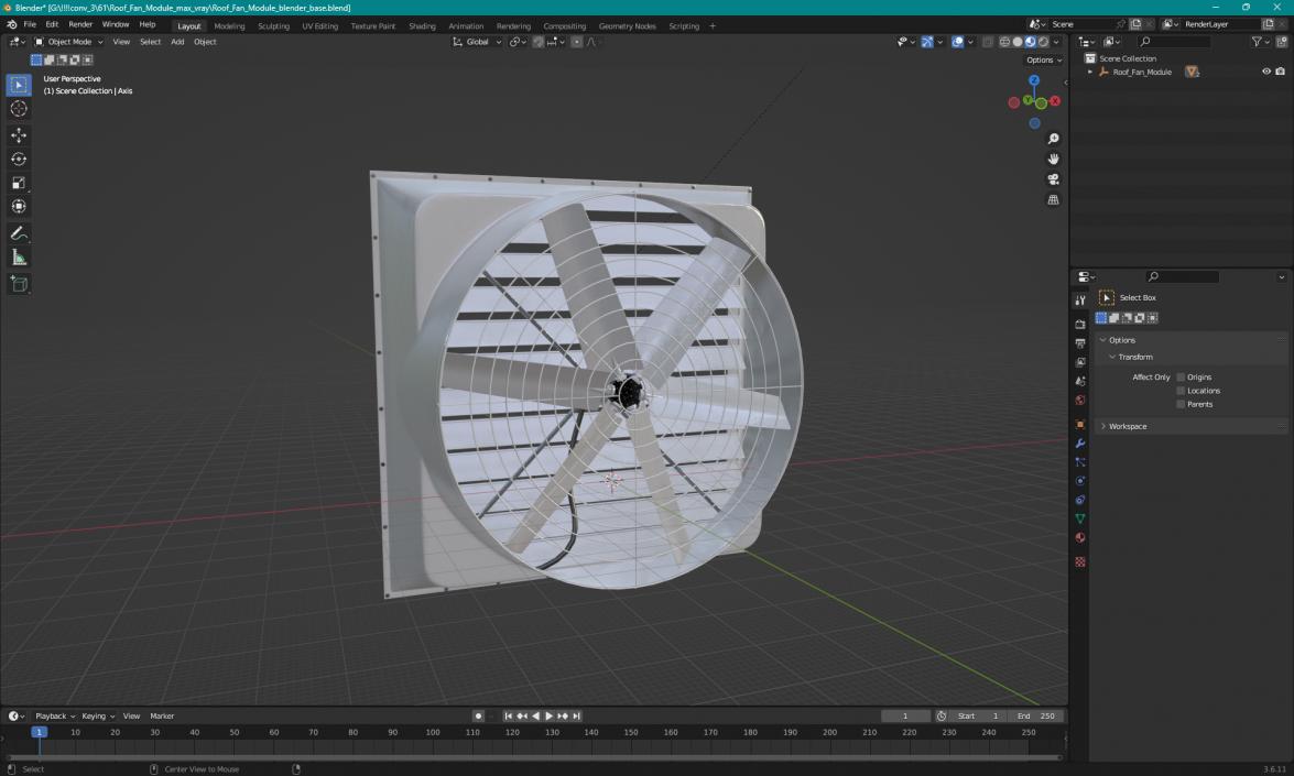 3D model Roof Fan Module