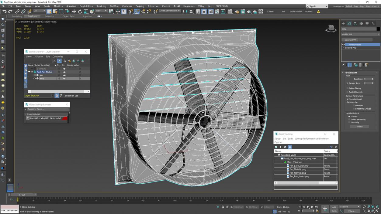 3D model Roof Fan Module