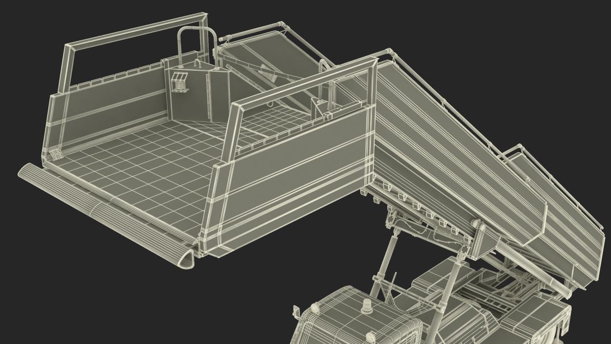 Airbus Delta with Passenger Boarding Stairs Car Rigged 3D model