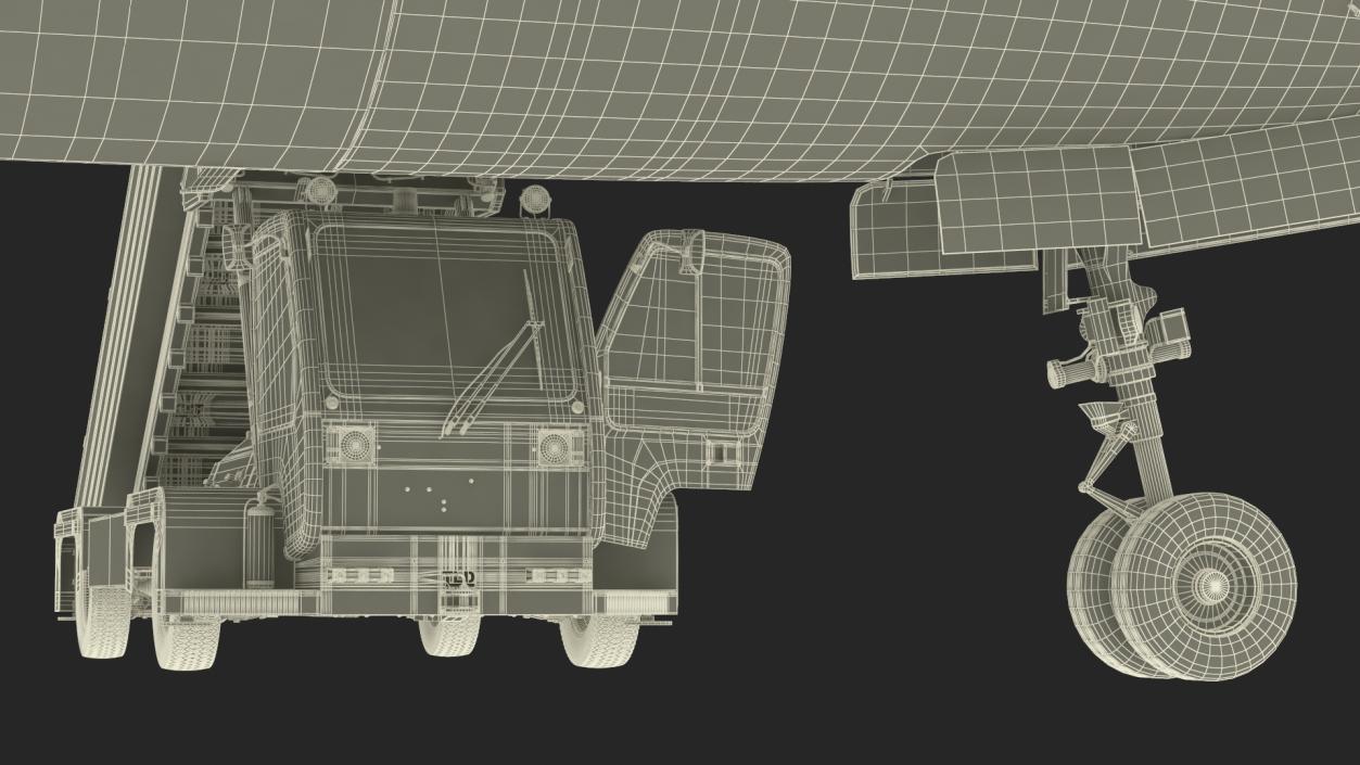 Airbus Delta with Passenger Boarding Stairs Car Rigged 3D model