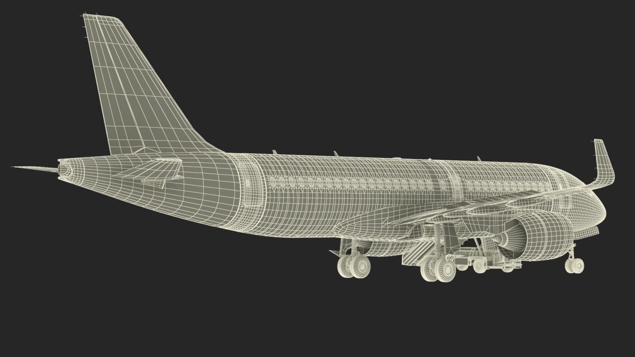 Airbus Delta with Passenger Boarding Stairs Car Rigged 3D model