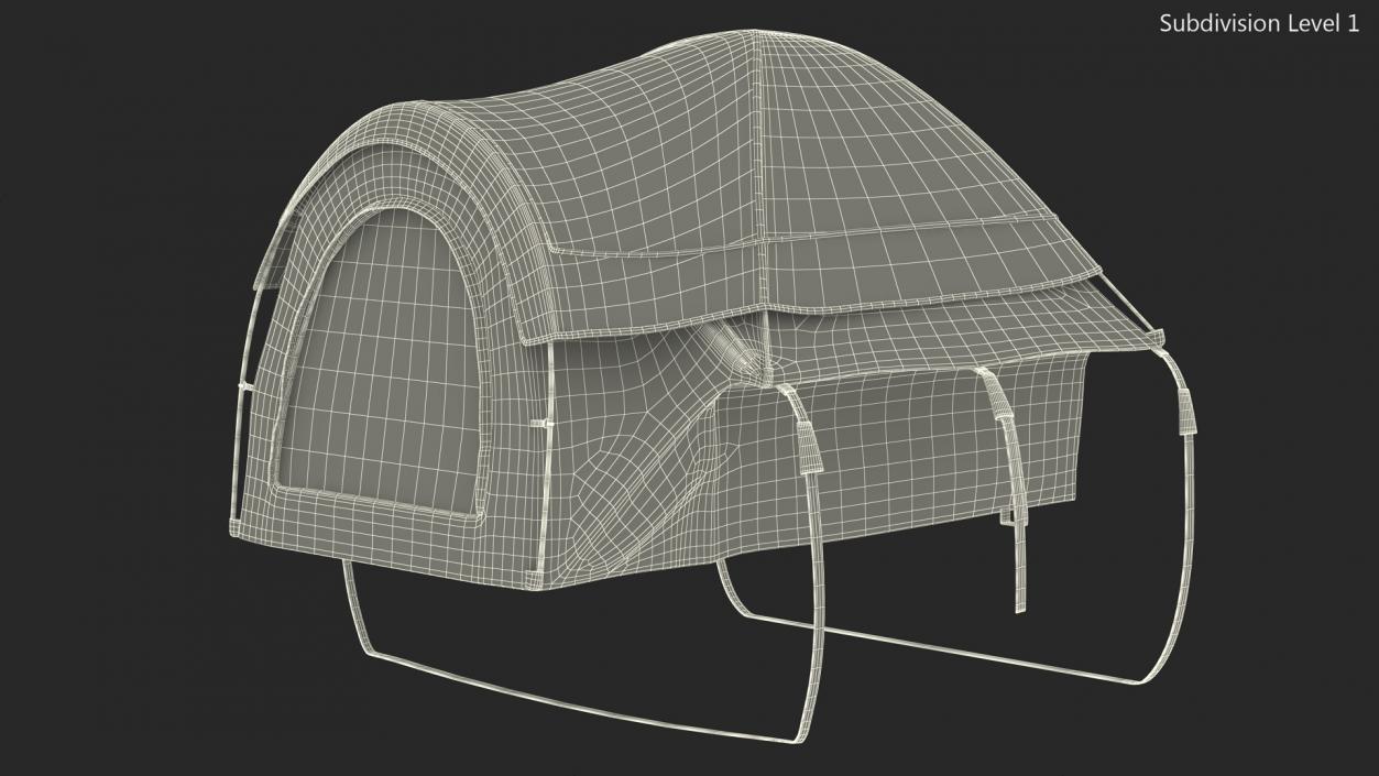 Full Size Truck Bed Tent Grey 3D model