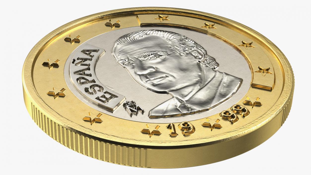 Spanish 1 Euro Coin 3D model