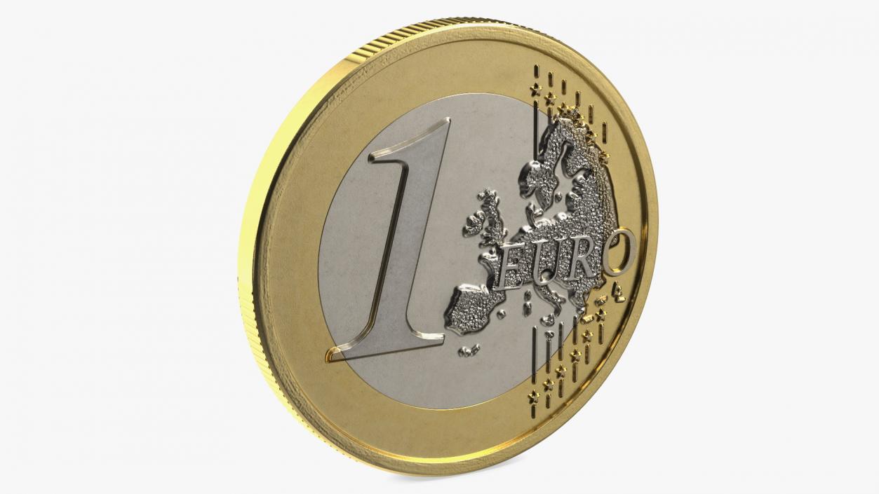 Spanish 1 Euro Coin 3D model