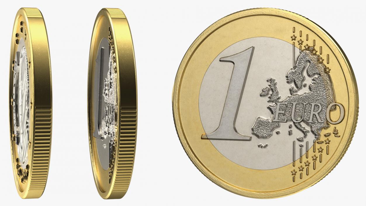 Spanish 1 Euro Coin 3D model