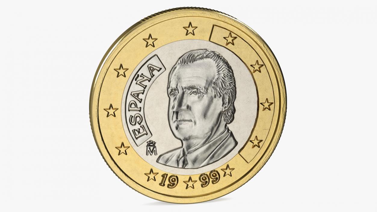 Spanish 1 Euro Coin 3D model