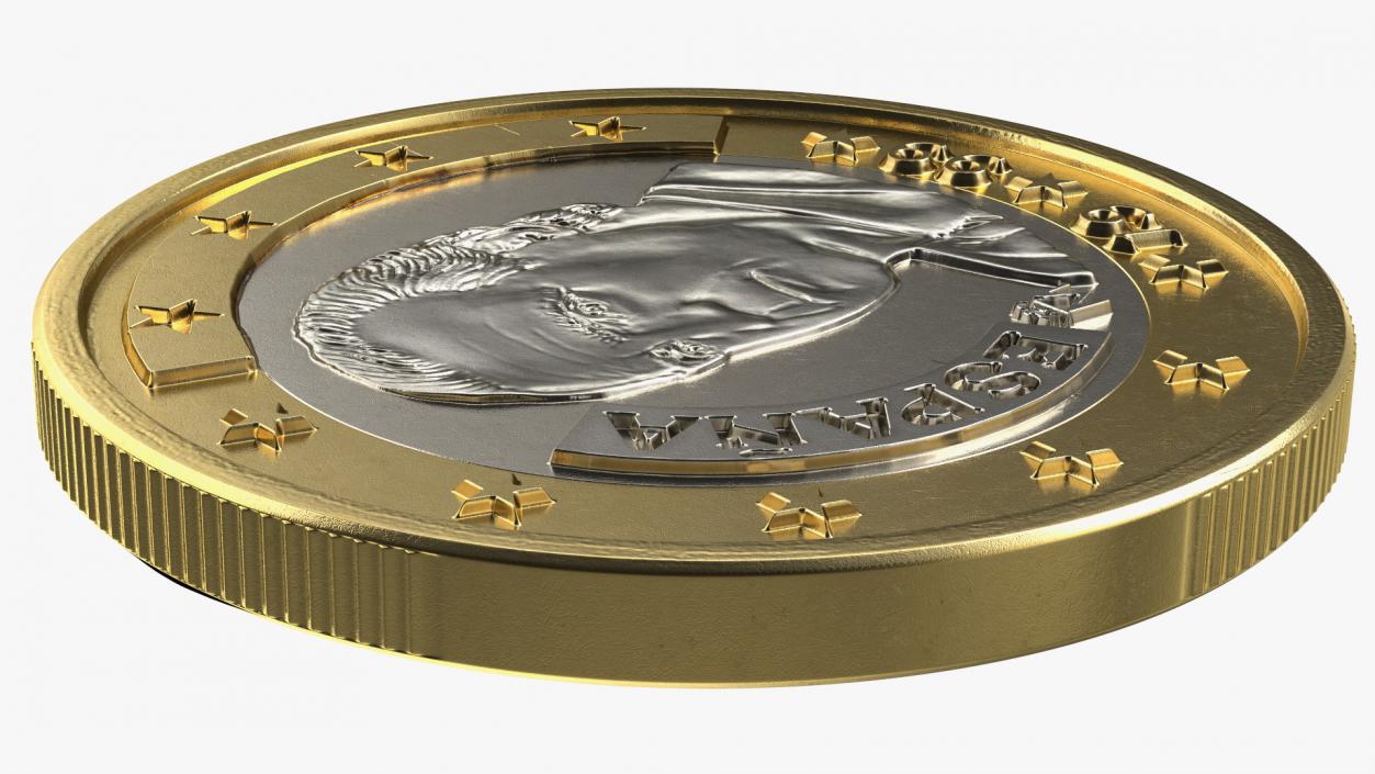 Spanish 1 Euro Coin 3D model