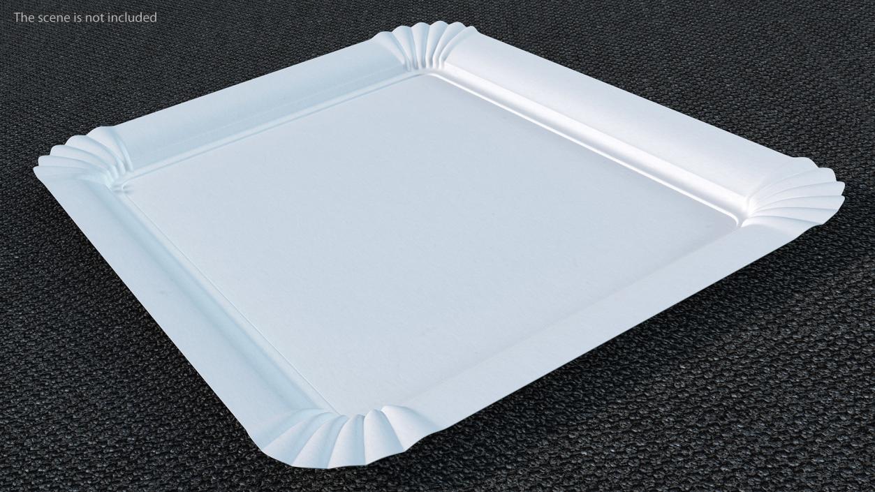 White Rectangle Paper Plate 3D