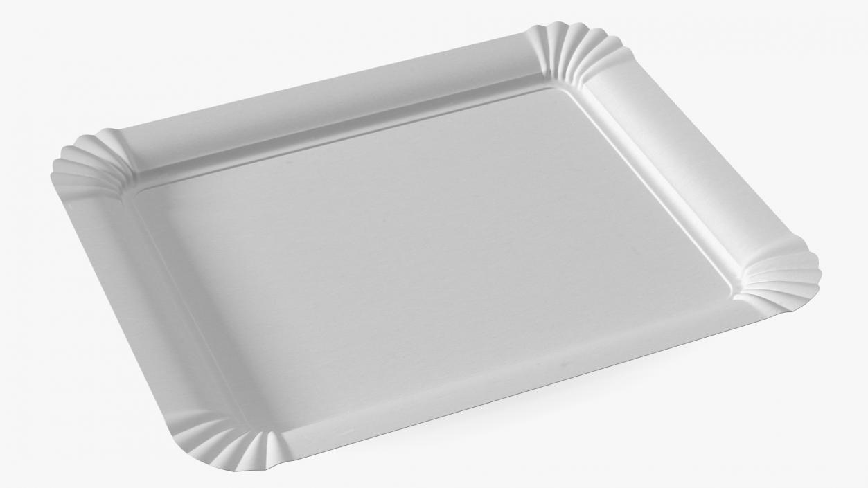 White Rectangle Paper Plate 3D