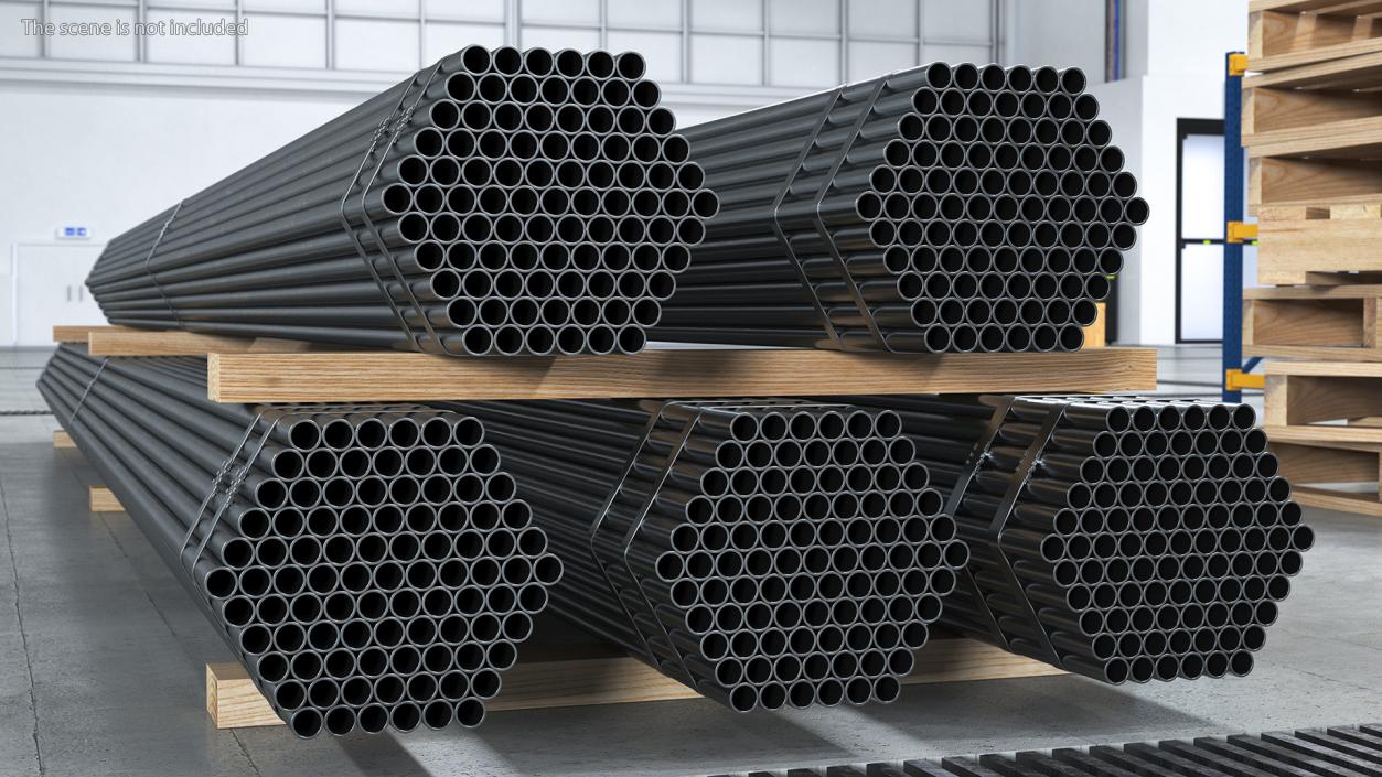 Thin Steel Pipes Bundle 6 Meters 2 3D model