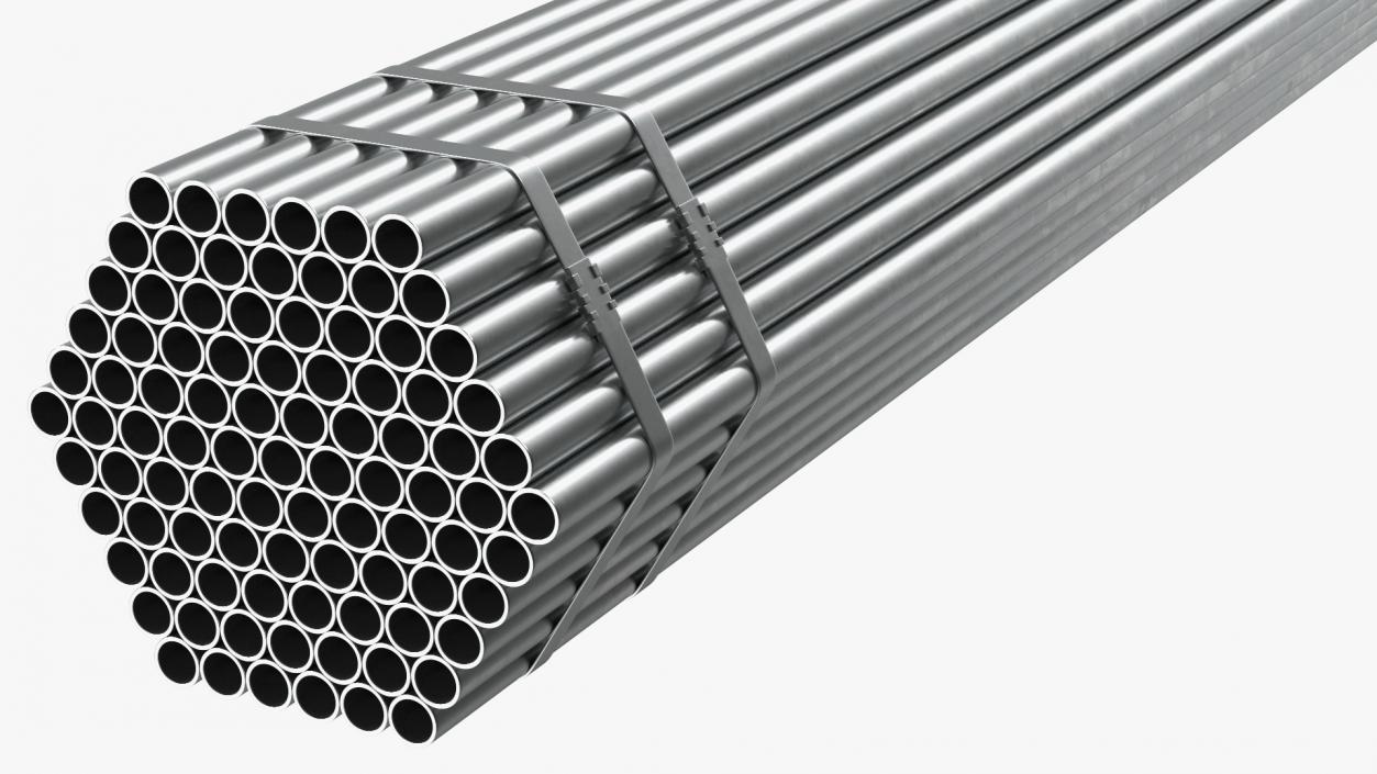 Thin Steel Pipes Bundle 6 Meters 2 3D model