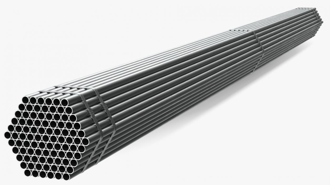 Thin Steel Pipes Bundle 6 Meters 2 3D model