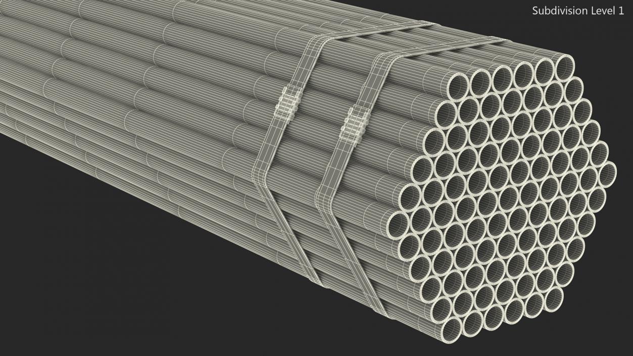 Thin Steel Pipes Bundle 6 Meters 2 3D model