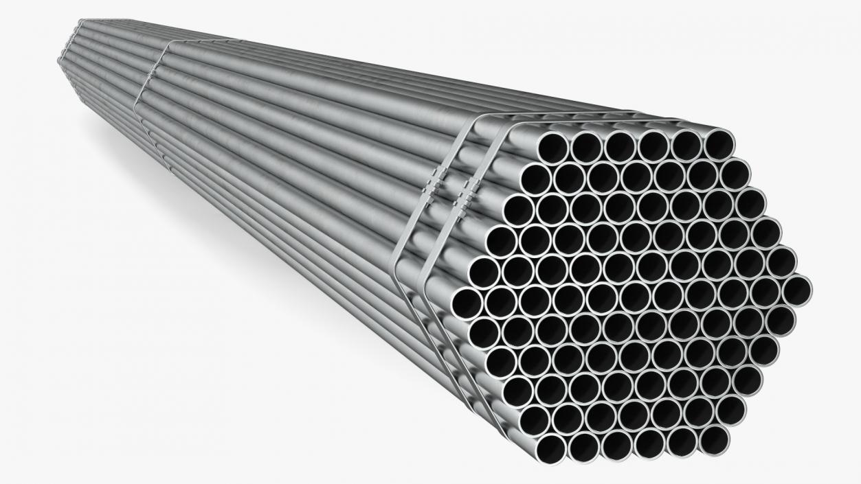 Thin Steel Pipes Bundle 6 Meters 2 3D model