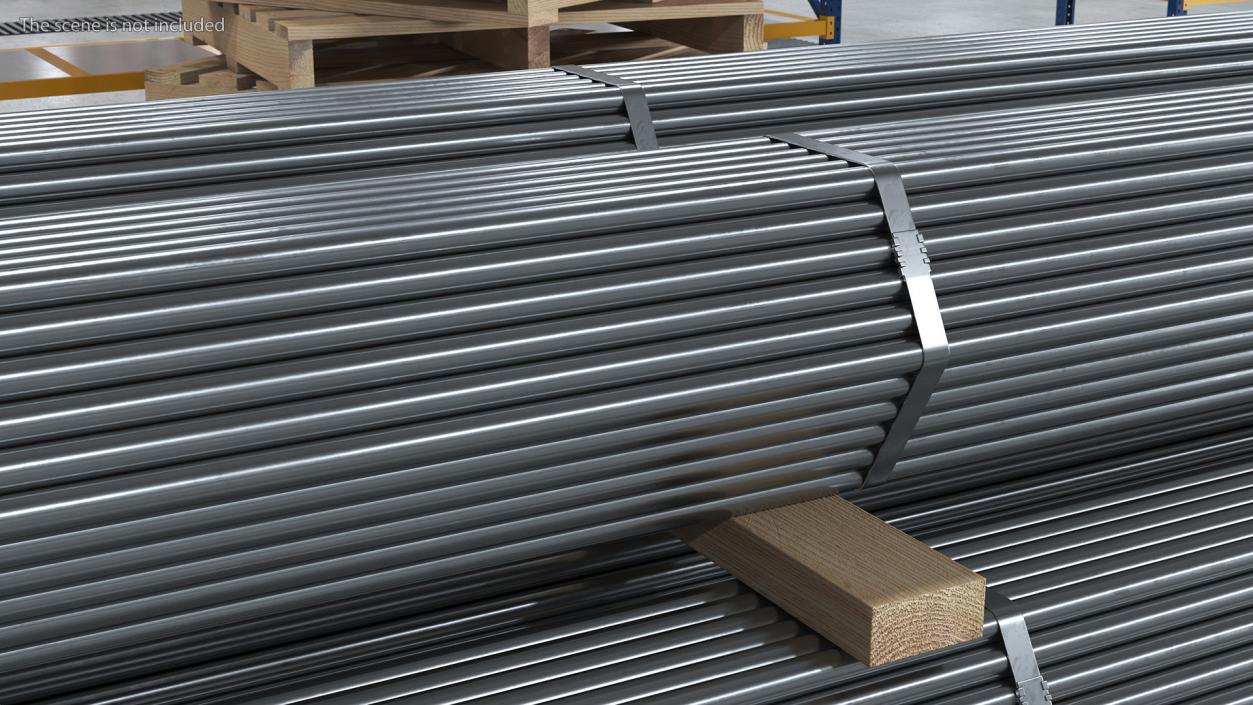 Thin Steel Pipes Bundle 6 Meters 2 3D model