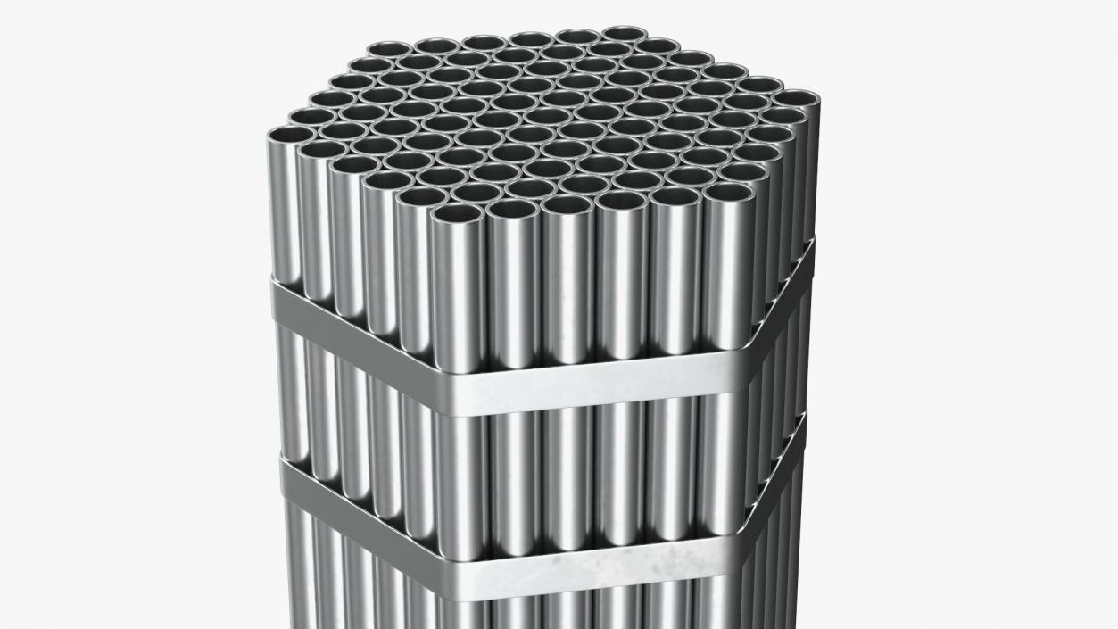 Thin Steel Pipes Bundle 6 Meters 2 3D model