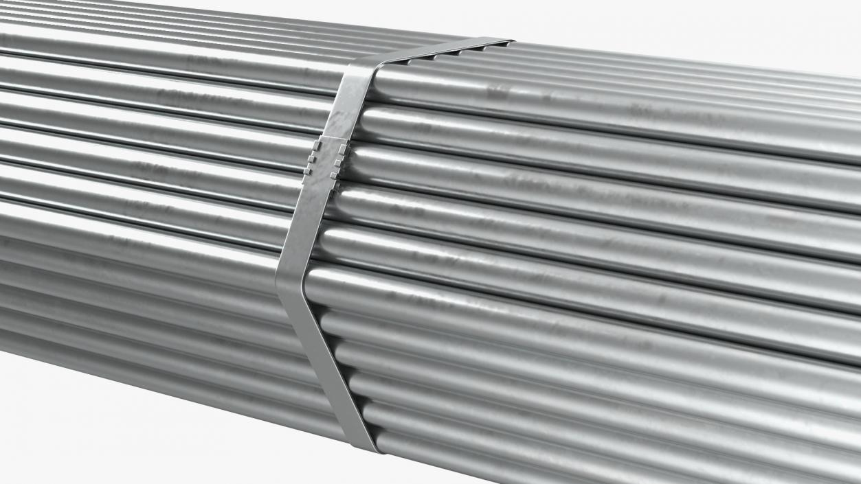 Thin Steel Pipes Bundle 6 Meters 2 3D model