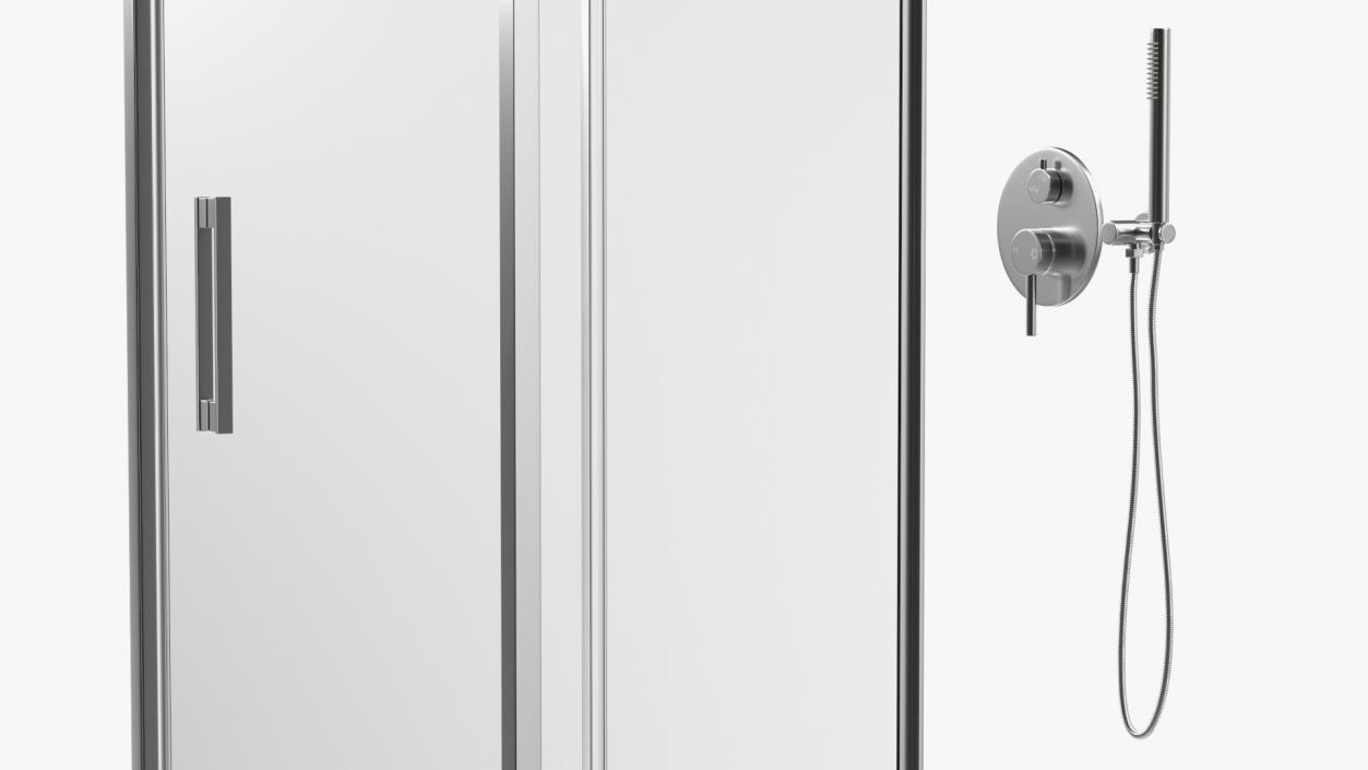 3D Rectangle Shower Enclosure with Sliding Door Silver