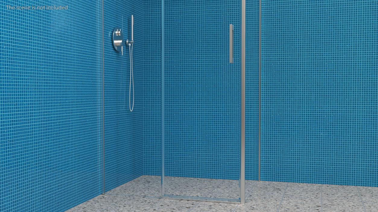 3D Rectangle Shower Enclosure with Sliding Door Silver