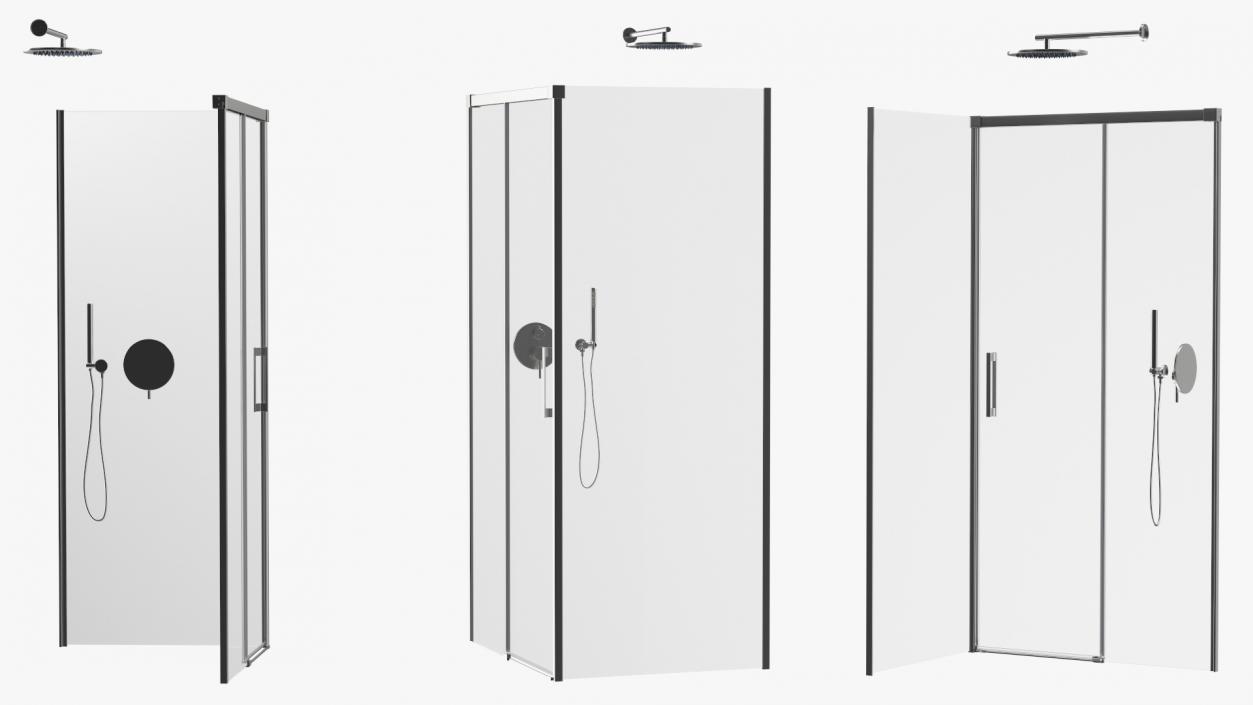 3D Rectangle Shower Enclosure with Sliding Door Silver