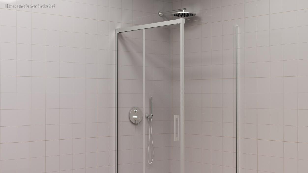 3D Rectangle Shower Enclosure with Sliding Door Silver