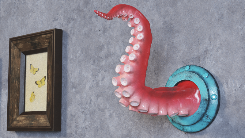 3D model Octopus Tentacle Wall Art Sculpture