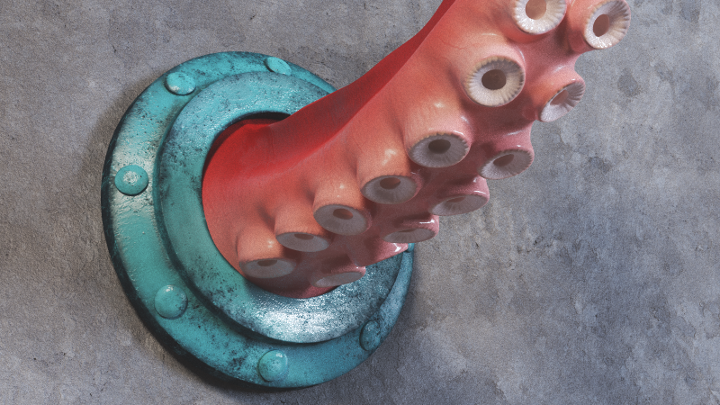 3D model Octopus Tentacle Wall Art Sculpture