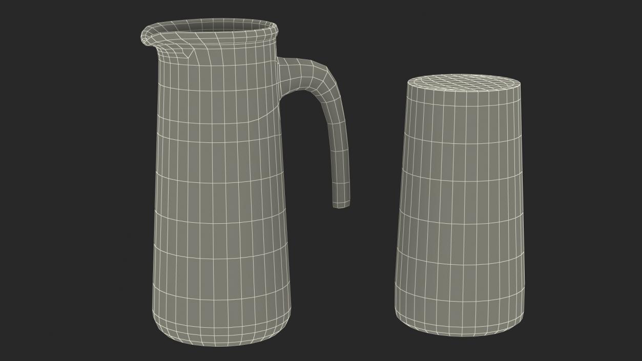 Glass Straight Jug With Water 3D model