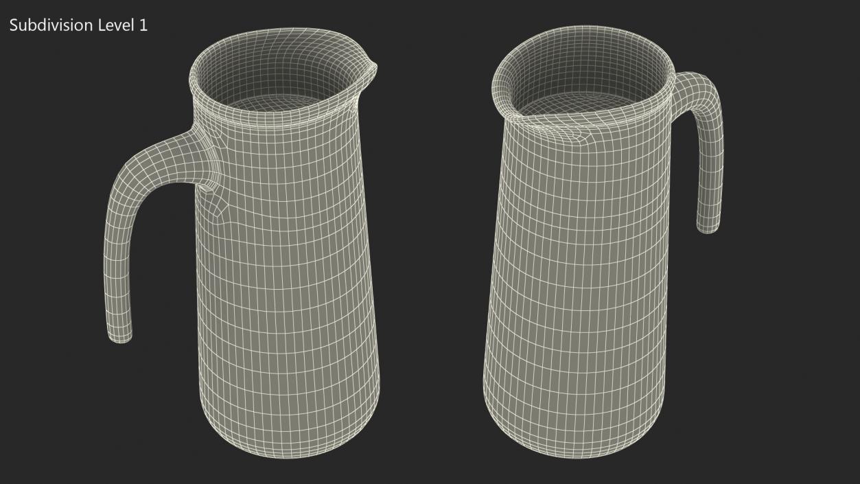 Glass Straight Jug With Water 3D model