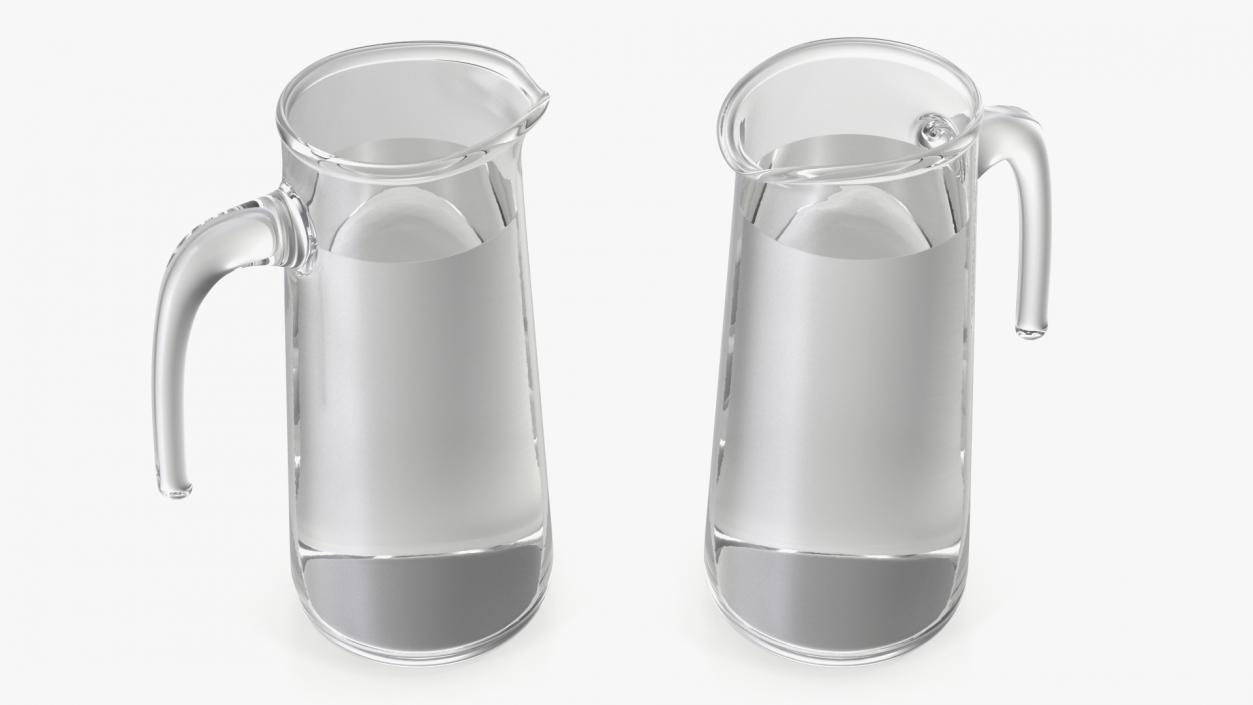 Glass Straight Jug With Water 3D model