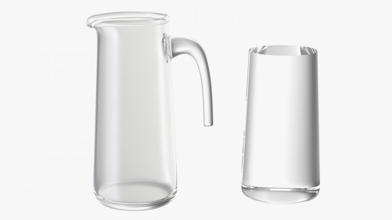 Glass Straight Jug With Water 3D model