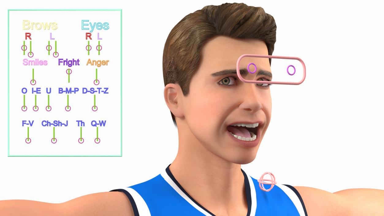 3D Teen Boy Basketball Rigged