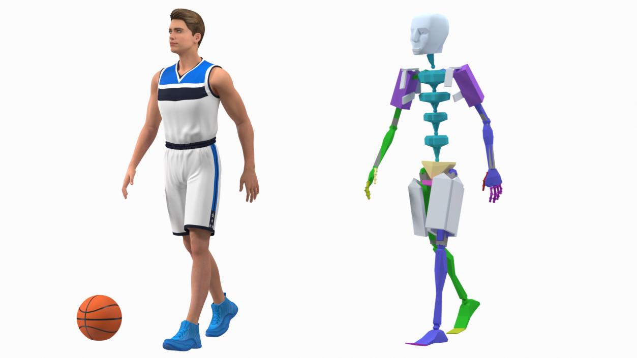 3D Teen Boy Basketball Rigged