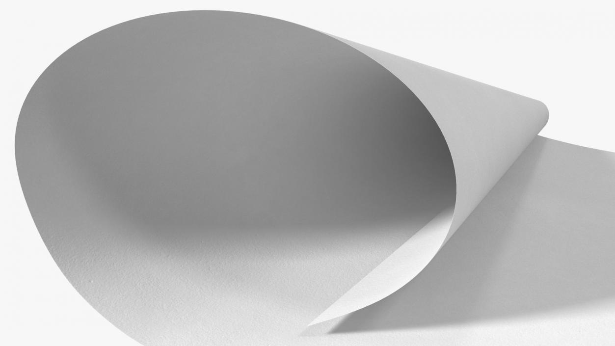 3D Roll of White Paper Unfolded model