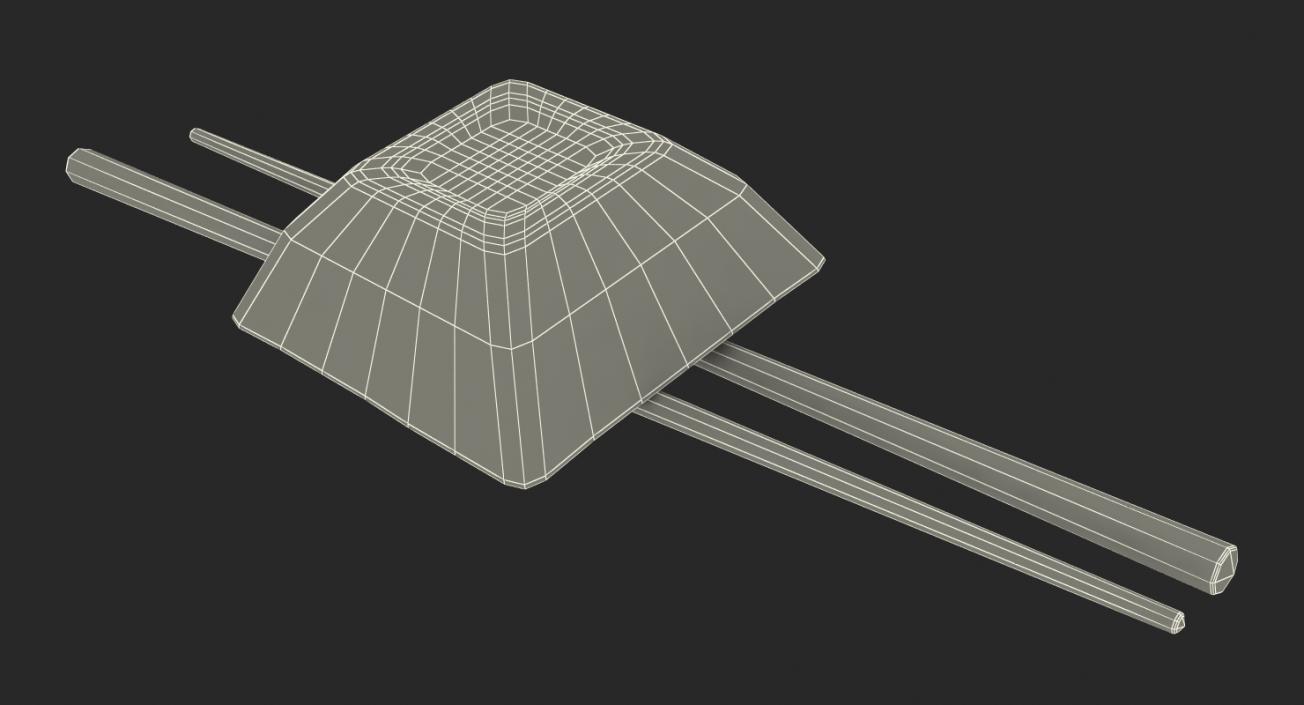 3D model Bowl for Sushi Sauce and Japanese Sticks